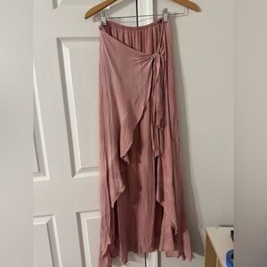 Honey Belle Dusty Rose wrap Maxi Skirt